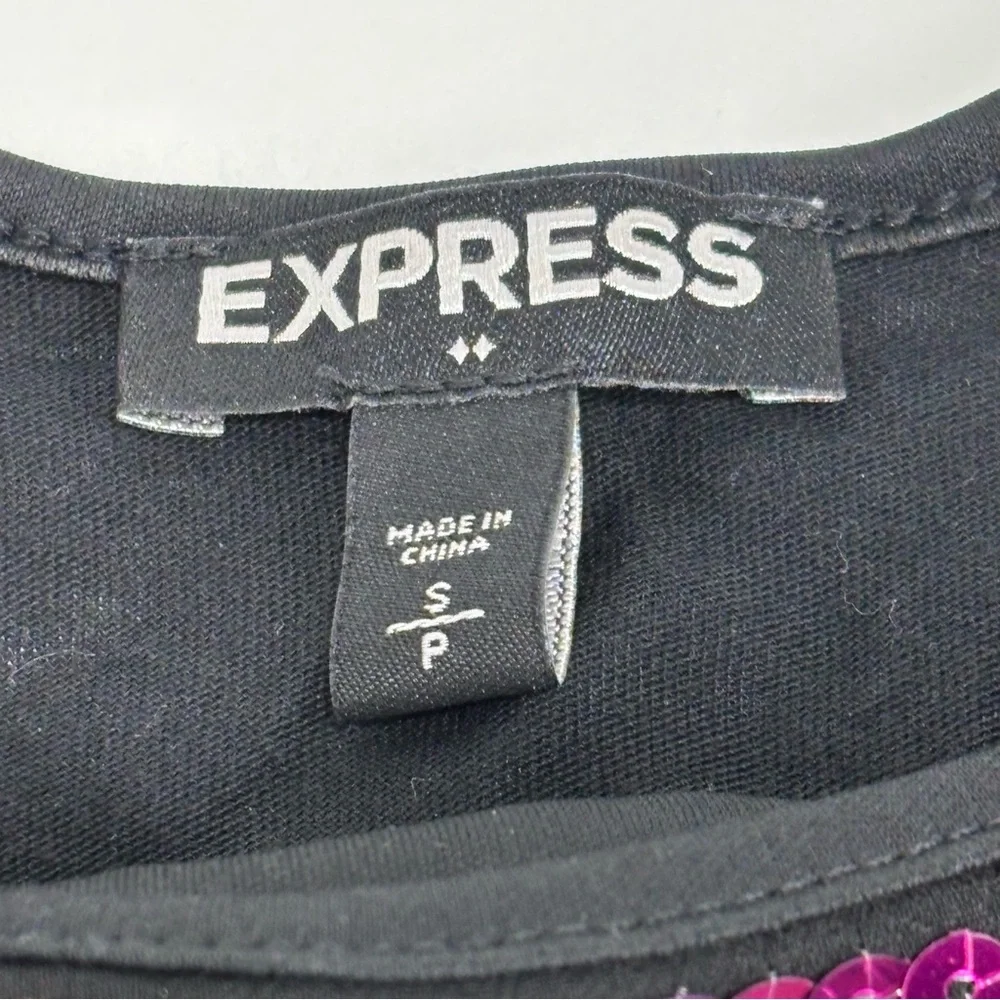 NWOT Express Tops party club festival Multicolored Sequined Cami lined Size S